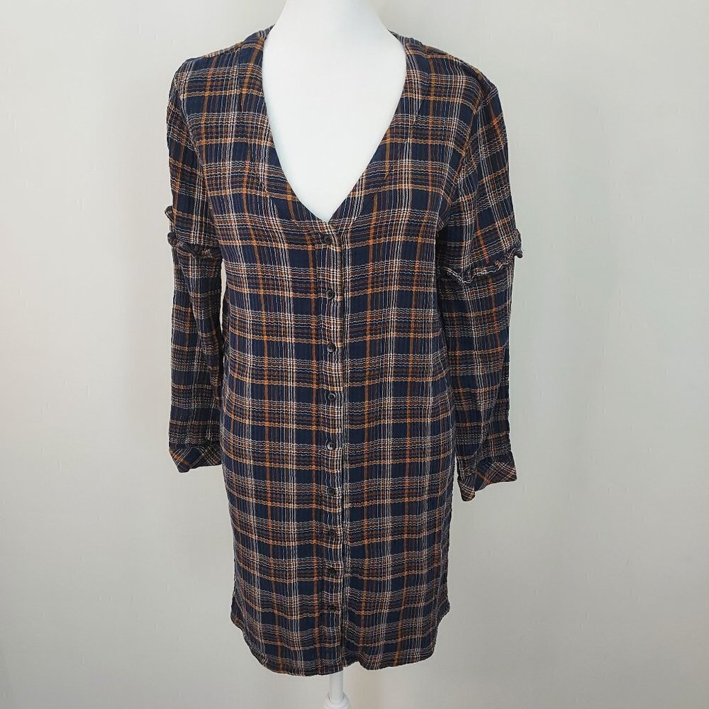 Madewell Long Sleeve Plaid Shirt Dress